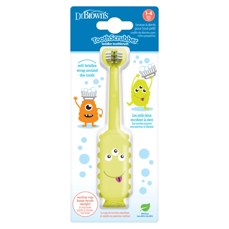 Cepillo De Dientes para Bebés Y Niños 1-4 Años Monster Verde Claro Dr. Brown's